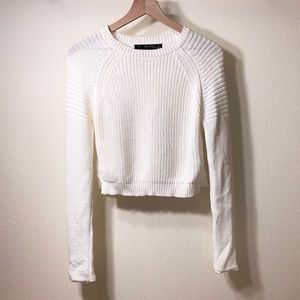 Lara Knit Ivory White Long Sleeve Knit Sweater